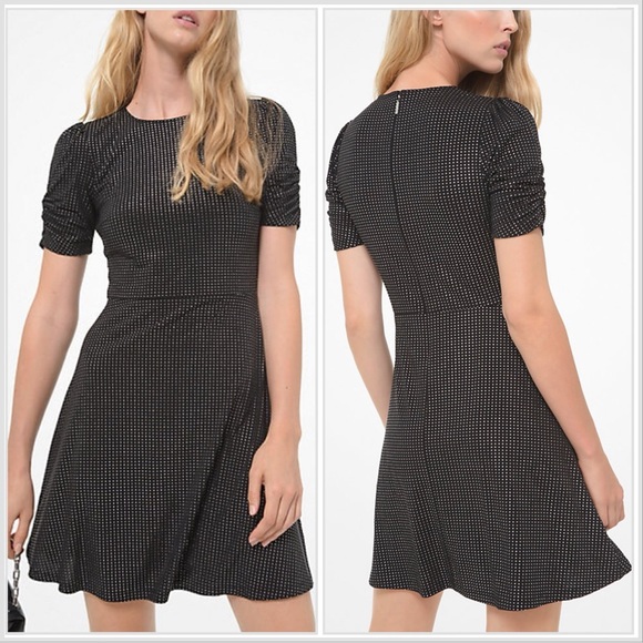 Michael Kors Dresses & Skirts - Michael Kors Metallic Silver Dot Mini Dress Petite XS Fits up to Small